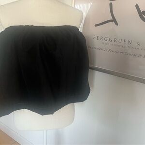 Black Corduroy Scrunch Top